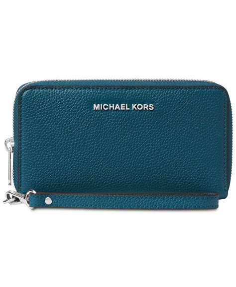 michael michael kors mercer pebble leather multi function phone case|michael michael kors mercer large flat multifunction phone case.